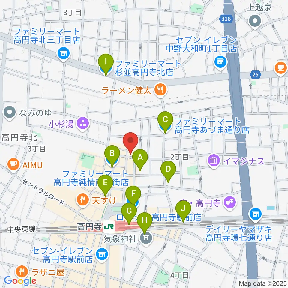 AVガレージ 中古楽器店周辺のコンビニエンスストア一覧地図