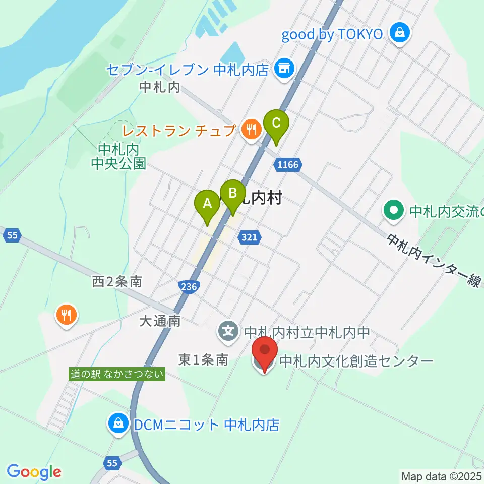 中札内文化創造センター ハーモニーホール周辺のコンビニエンスストア一覧地図