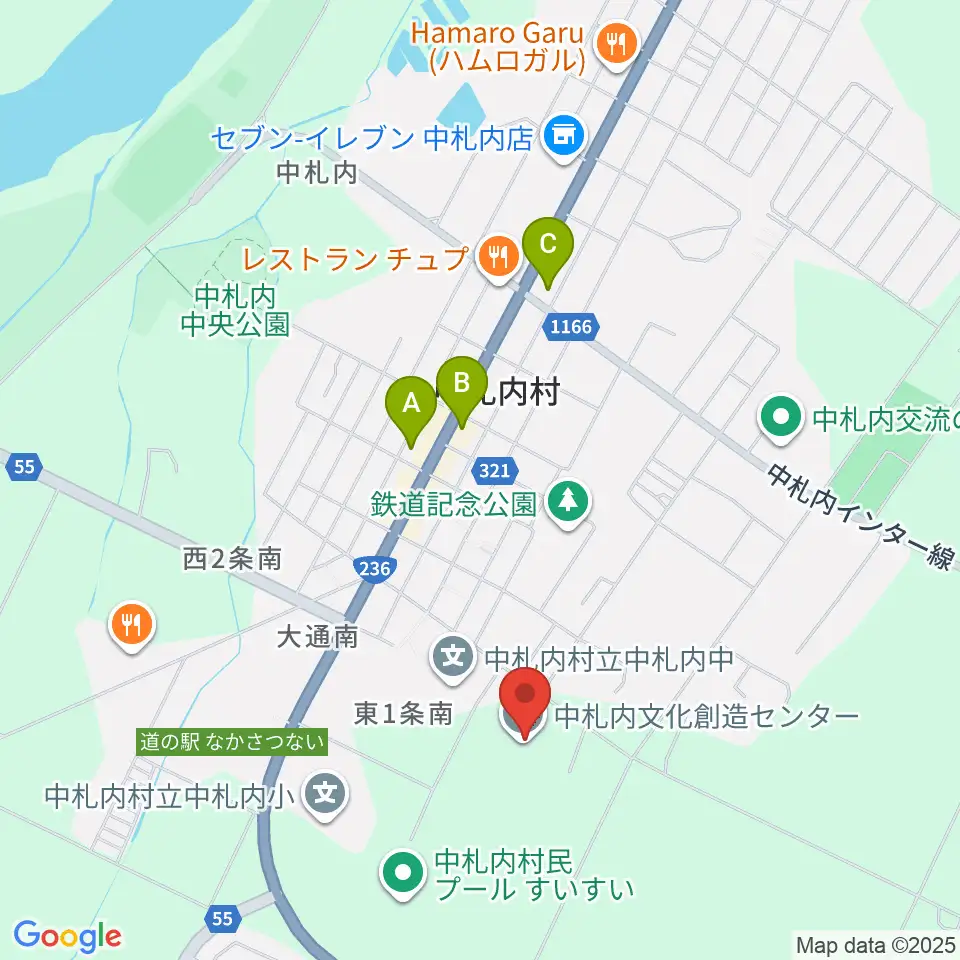 中札内文化創造センター ハーモニーホール周辺のコンビニエンスストア一覧地図