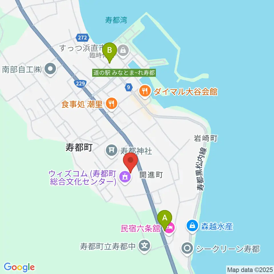 寿都町総合文化センター ウイズコム周辺のコンビニエンスストア一覧地図