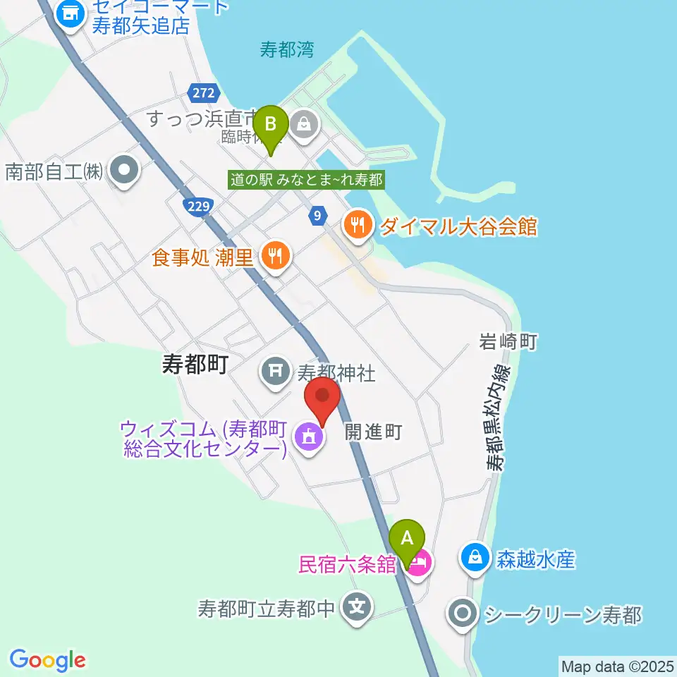 寿都町総合文化センター ウイズコム周辺のコンビニエンスストア一覧地図