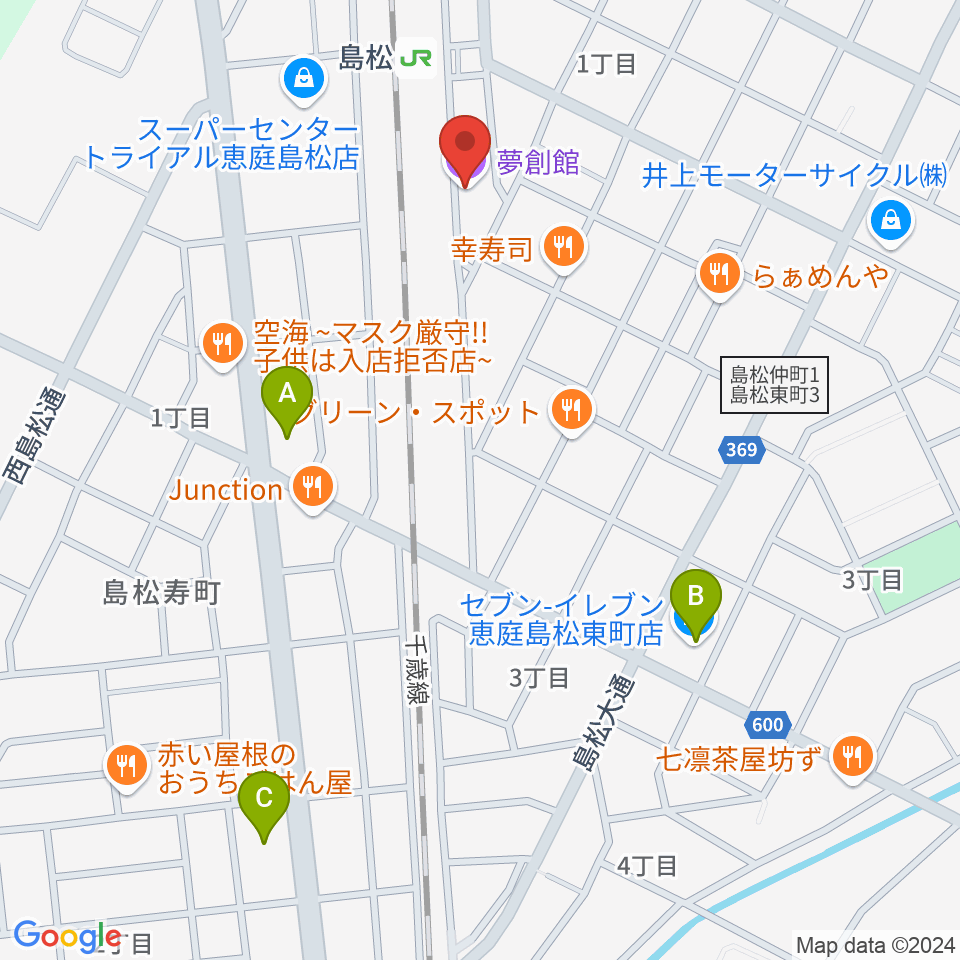 夢創館周辺のコンビニエンスストア一覧地図