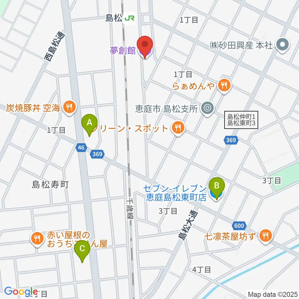 夢創館周辺のコンビニエンスストア一覧地図
