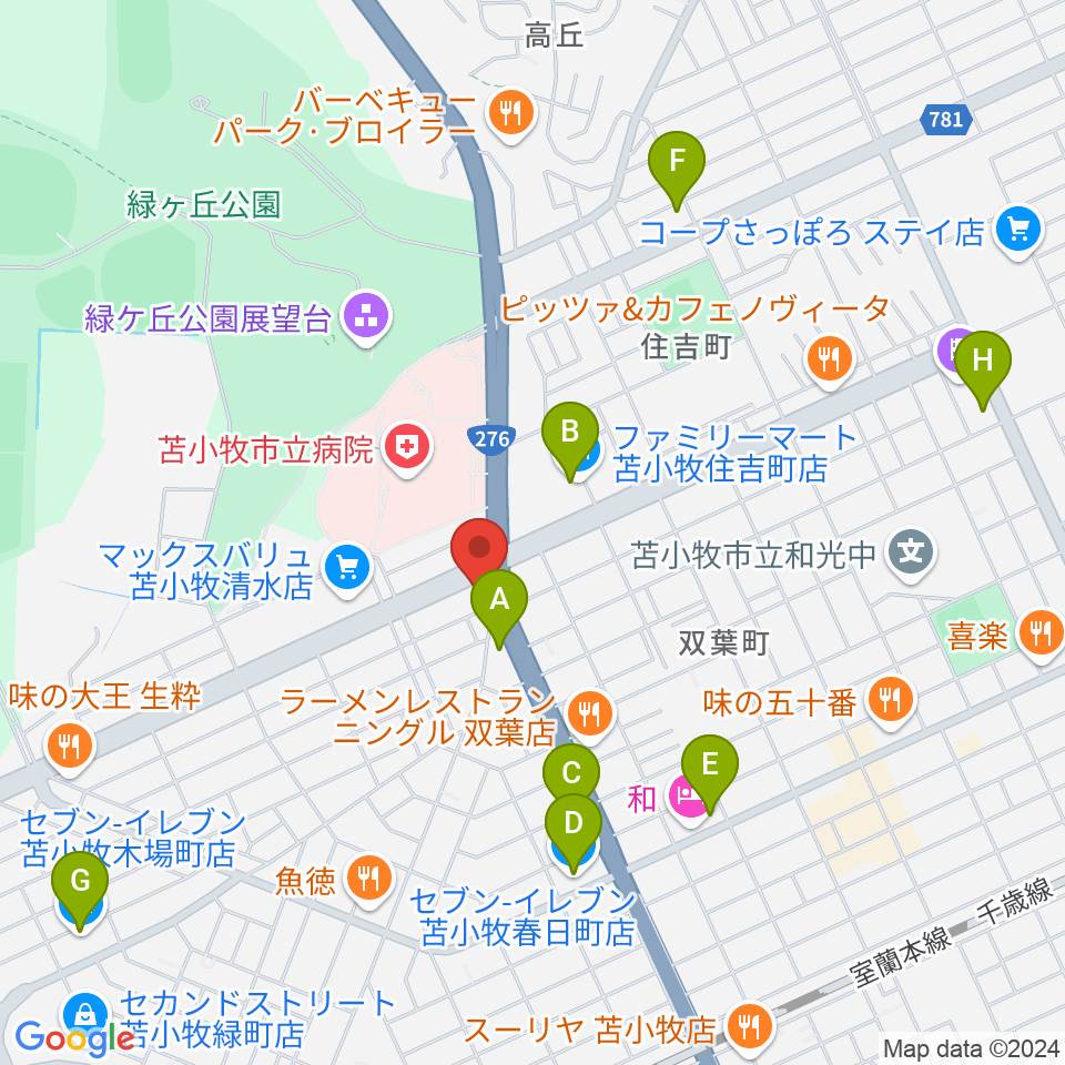 さいとう楽器 音楽館周辺のコンビニエンスストア一覧地図