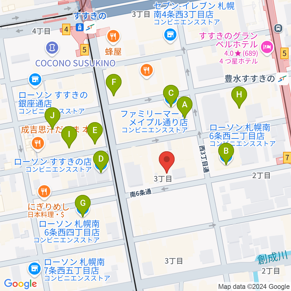 バットルズ周辺のコンビニエンスストア一覧地図