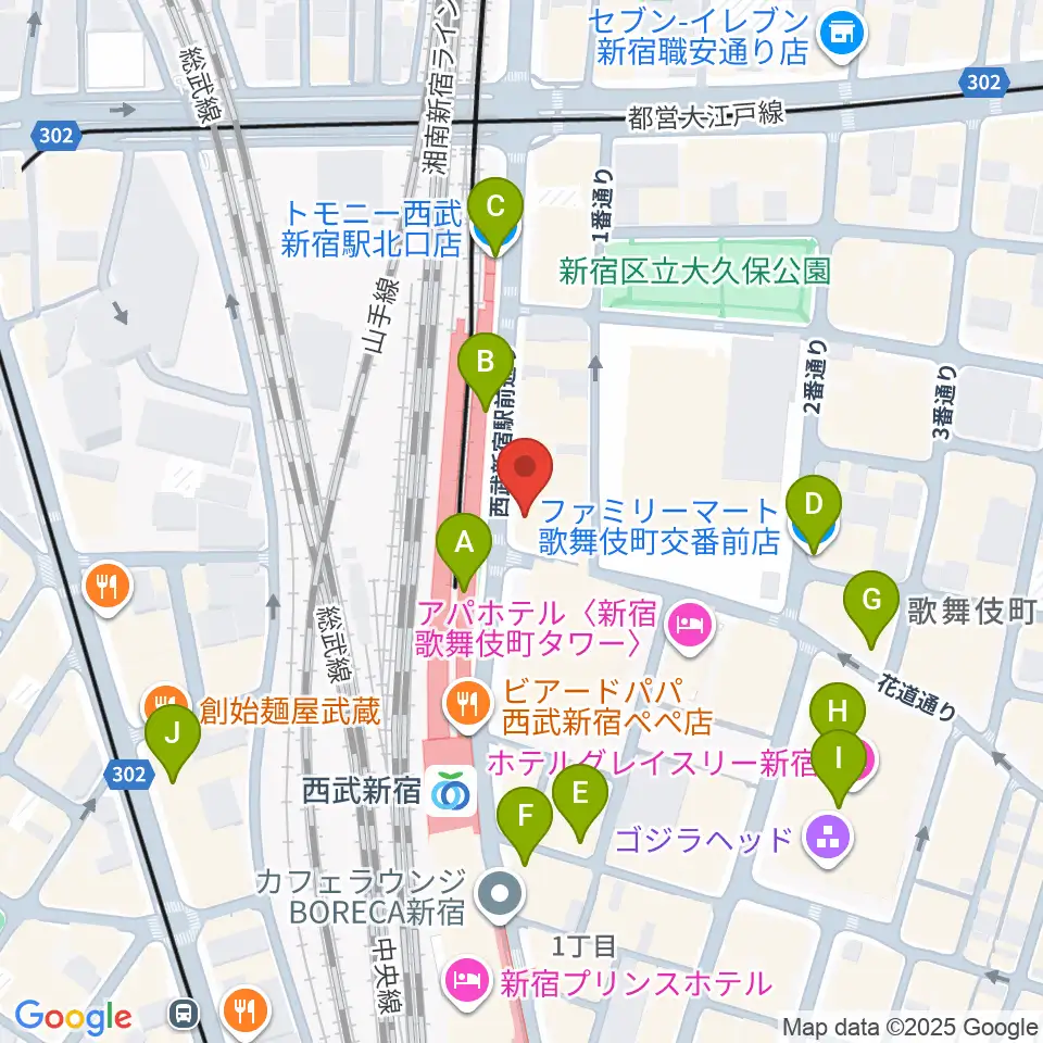 スタジオミュージックシティ周辺のコンビニエンスストア一覧地図