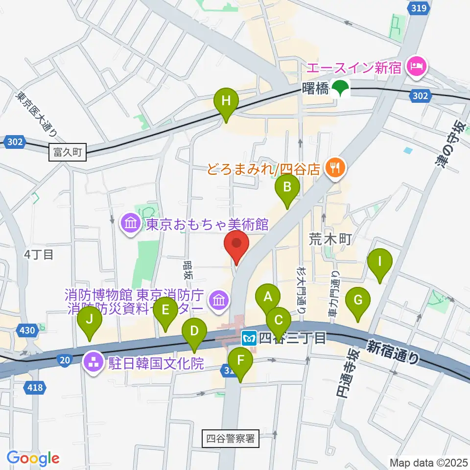 四谷ソケースロック周辺のコンビニエンスストア一覧地図