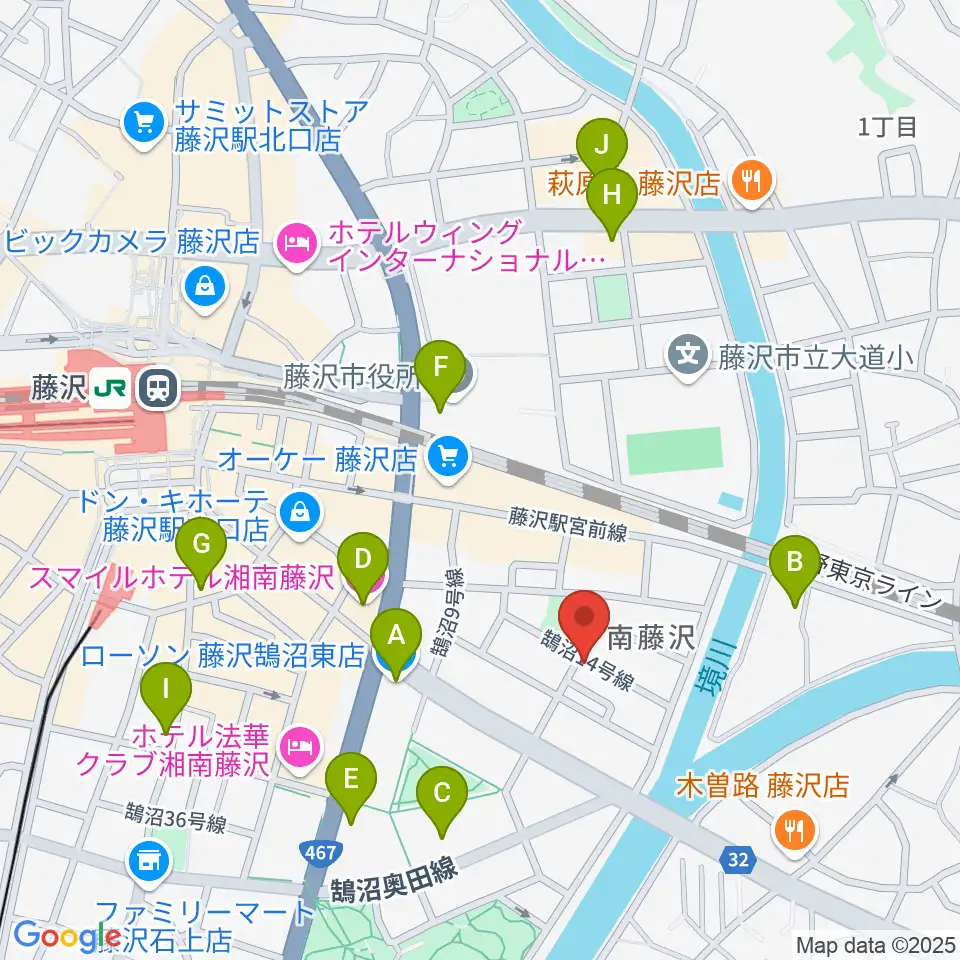 スタジオライトスタッフ周辺のコンビニエンスストア一覧地図