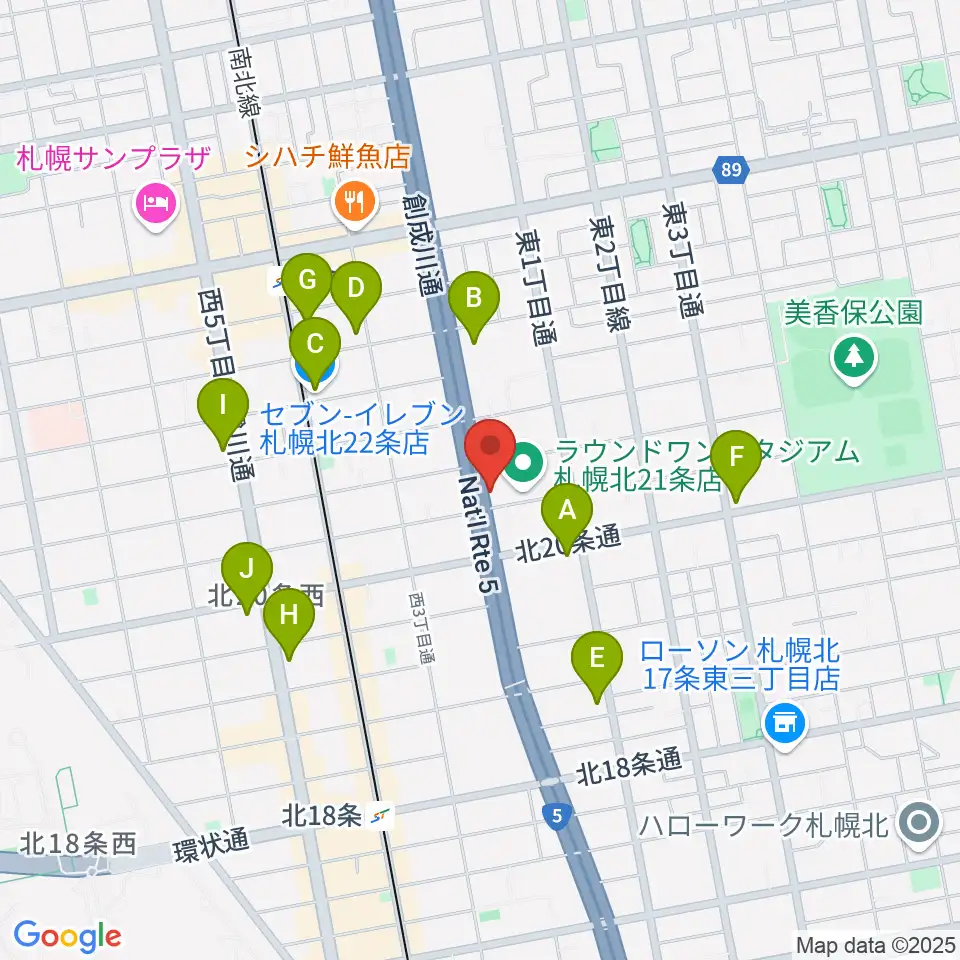 札幌スタジオミルク周辺のコンビニエンスストア一覧地図
