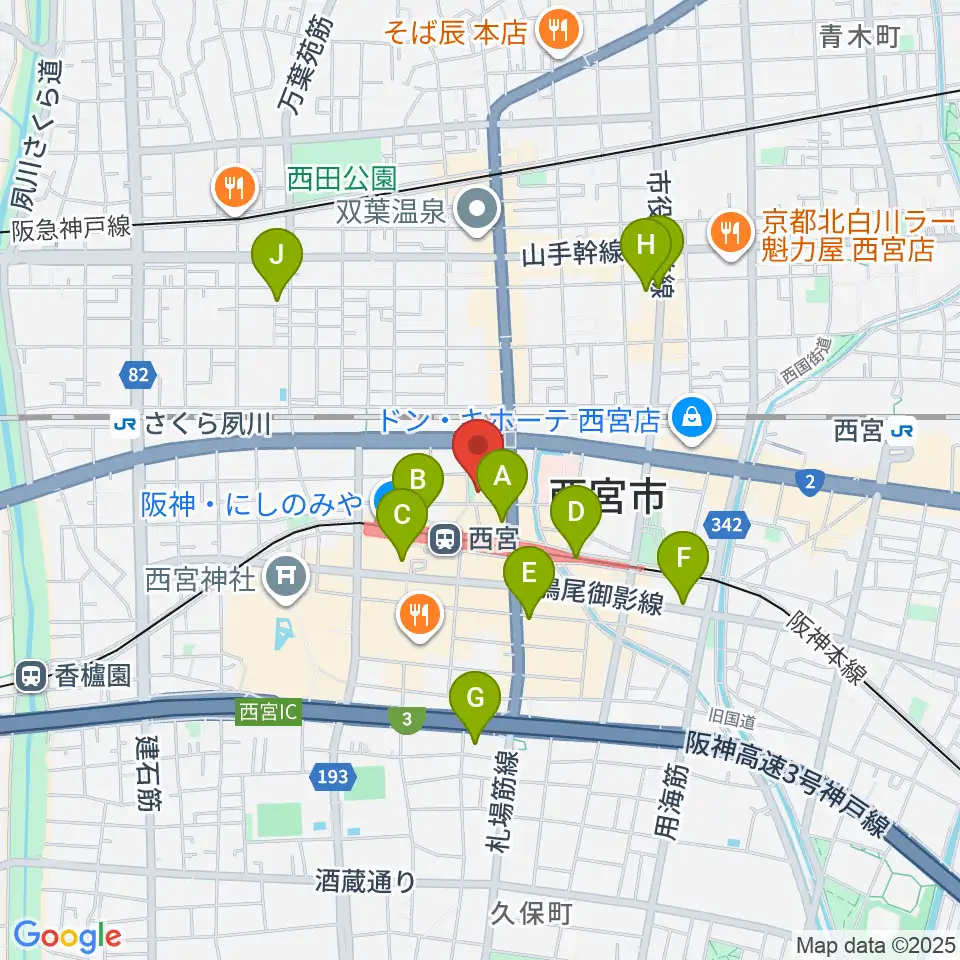 阪神西宮ゴールウェイ周辺のコンビニエンスストア一覧地図