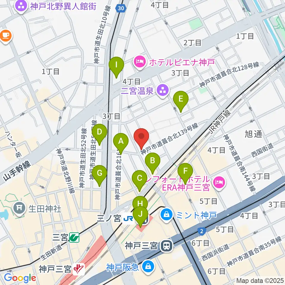 スタジオバップル周辺のコンビニエンスストア一覧地図