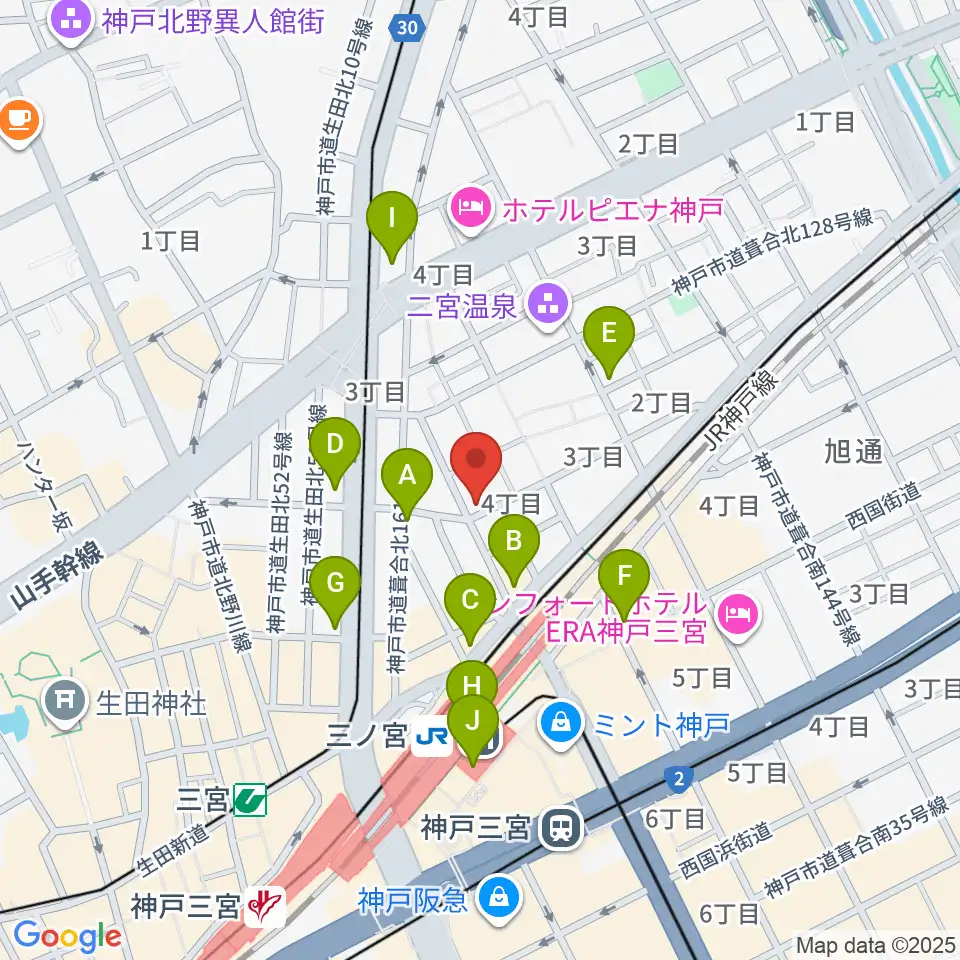 スタジオバップル周辺のコンビニエンスストア一覧地図