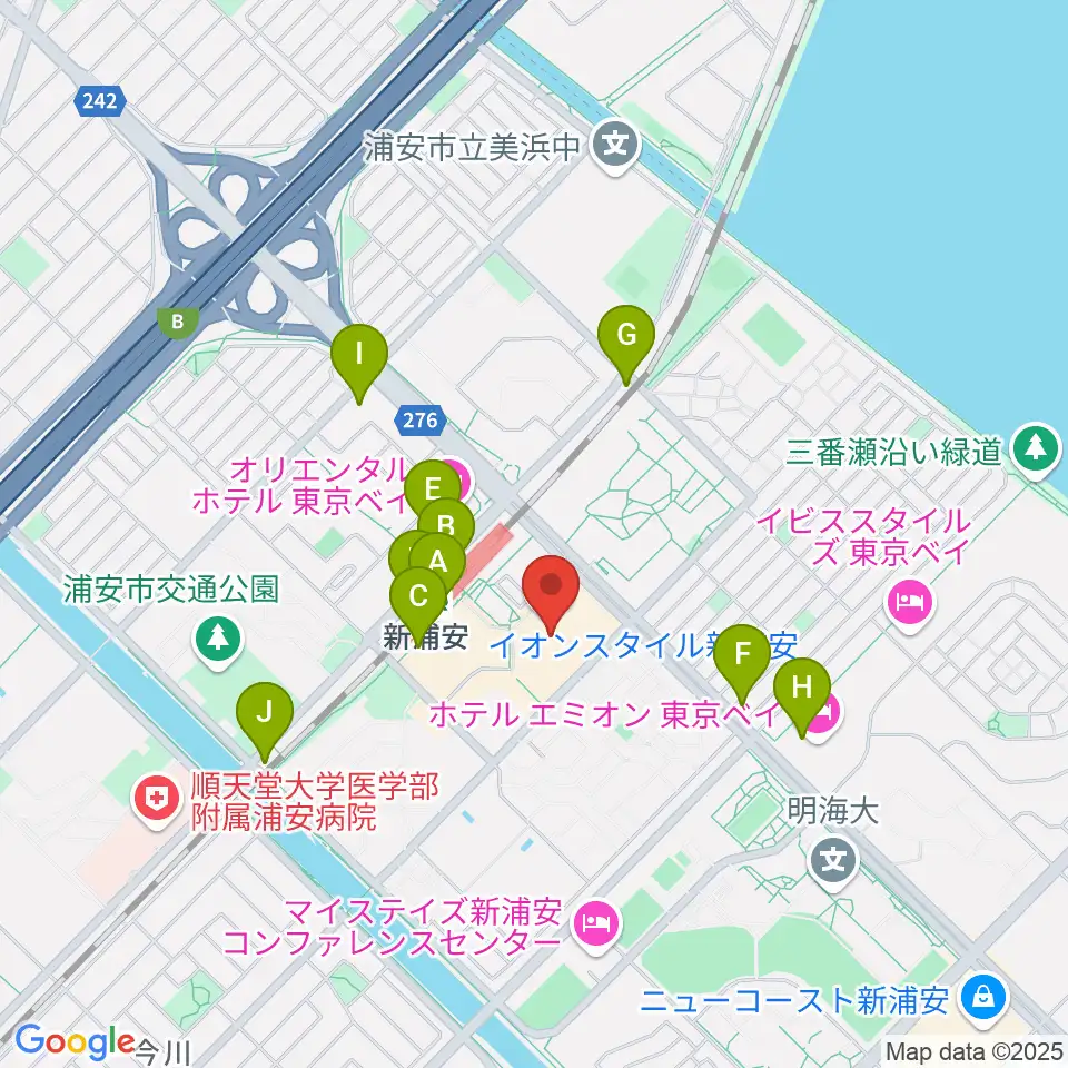 島村楽器 イオン新浦安店周辺のコンビニエンスストア一覧地図