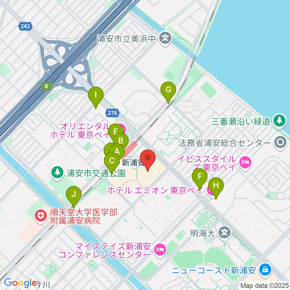 島村楽器 イオン新浦安店周辺のコンビニエンスストア一覧地図