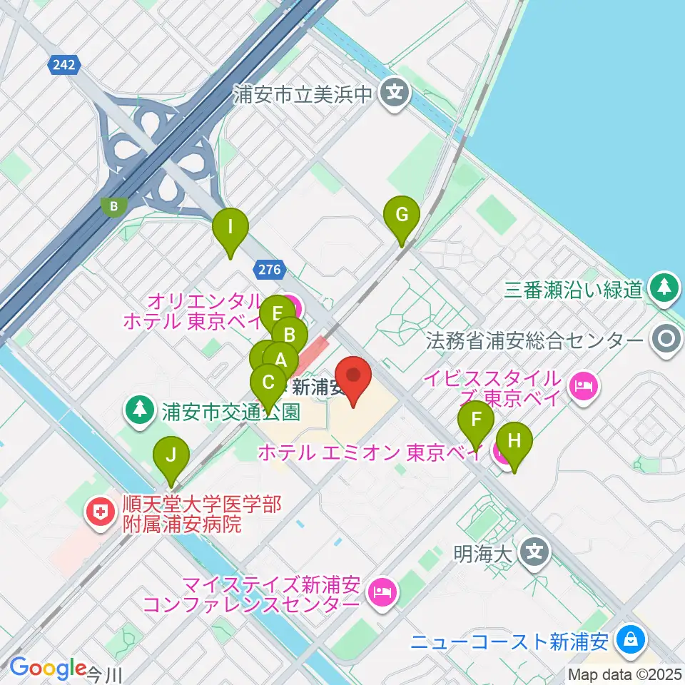 島村楽器 イオン新浦安店周辺のコンビニエンスストア一覧地図