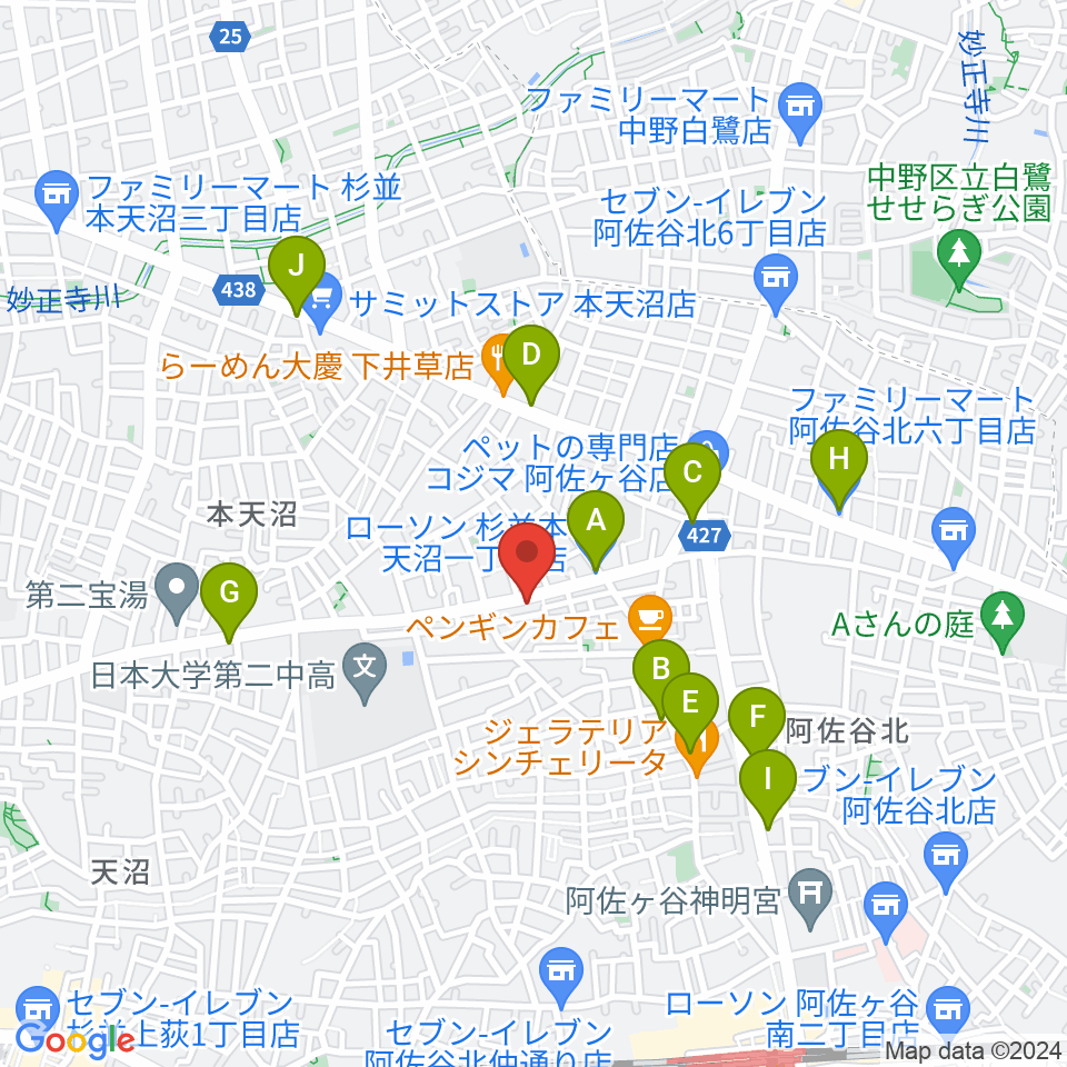 studio Zot周辺のコンビニエンスストア一覧地図