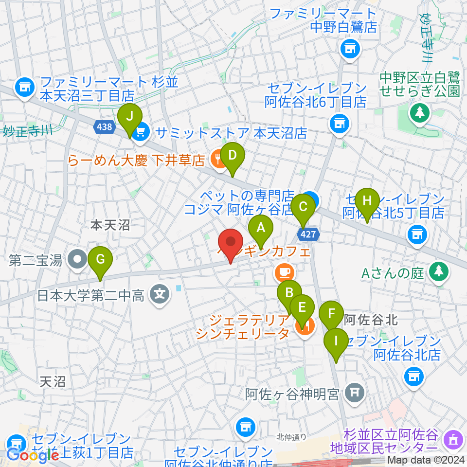 studio Zot周辺のコンビニエンスストア一覧地図