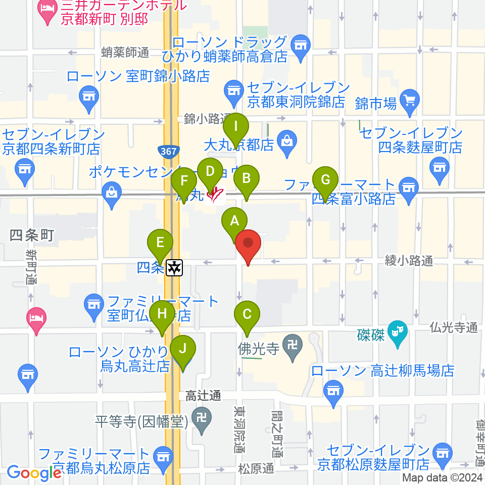 今井音楽スタジオ周辺のコンビニエンスストア一覧地図