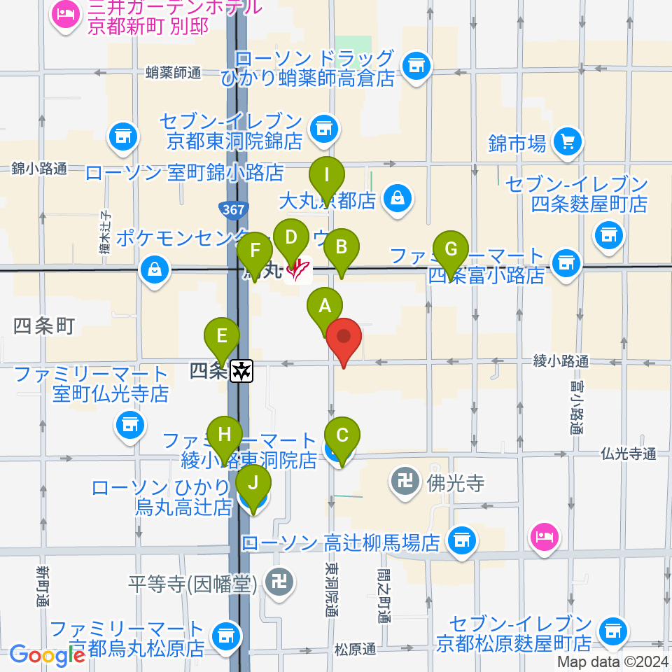 今井音楽スタジオ周辺のコンビニエンスストア一覧地図