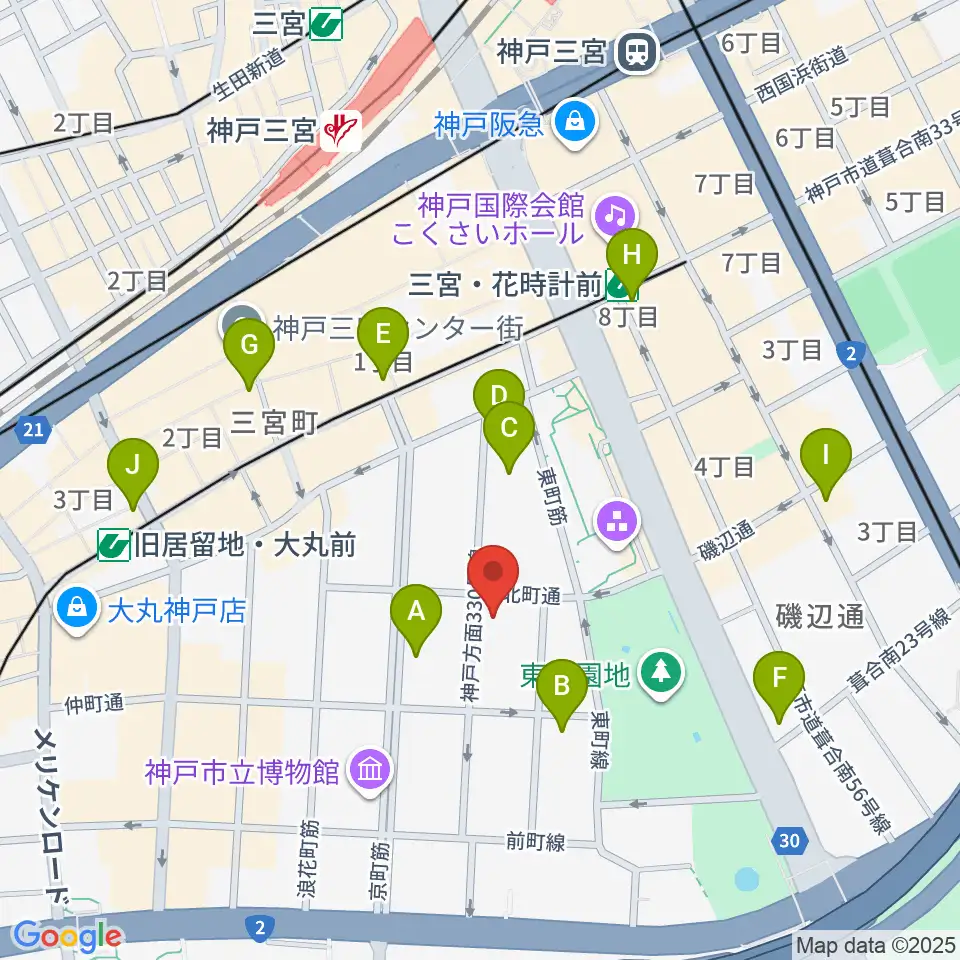 100BANホール&スタジオ周辺のコンビニエンスストア一覧地図