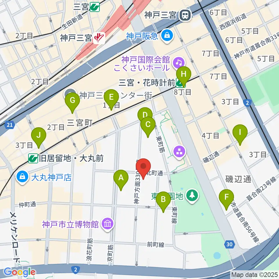 100BANホール&スタジオ周辺のコンビニエンスストア一覧地図