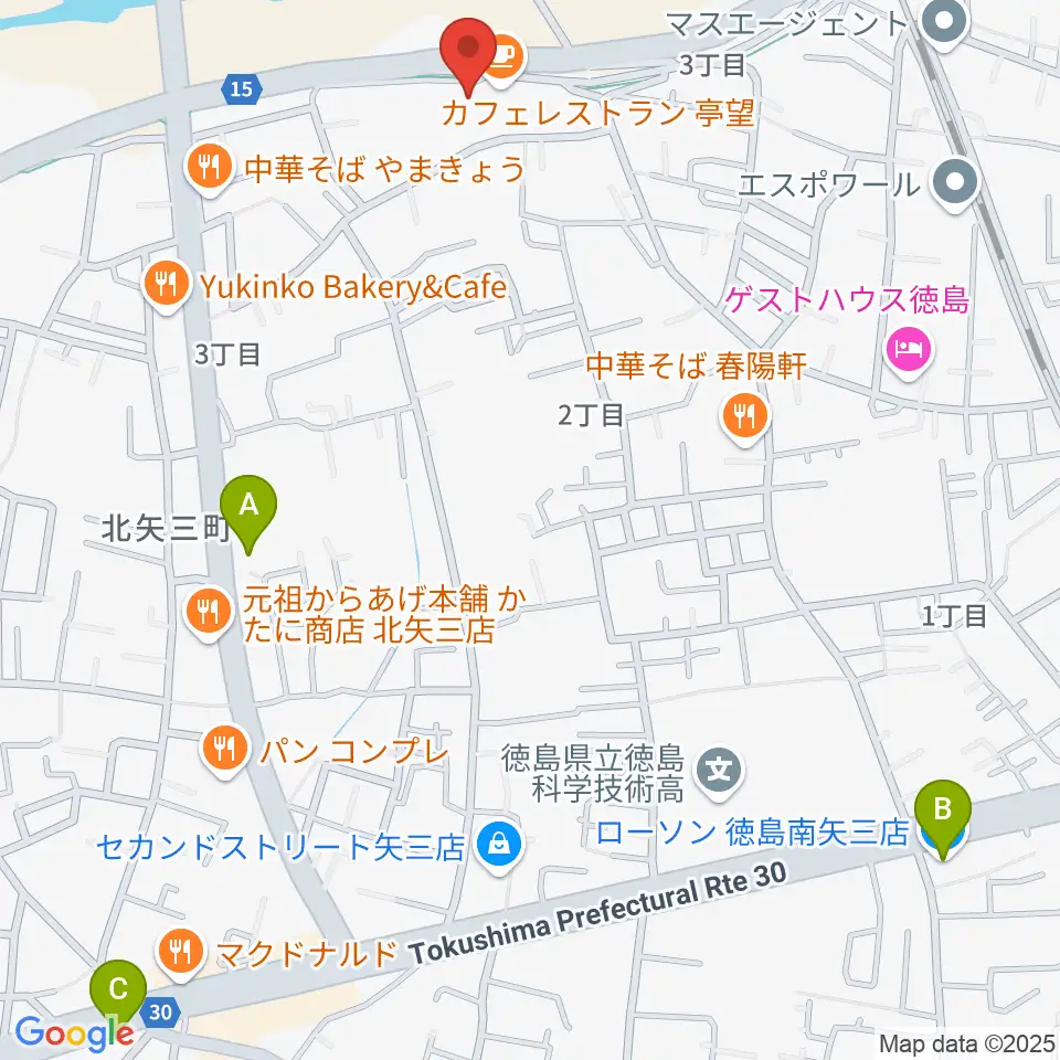 徳島J-POPS STUDIO周辺のコンビニエンスストア一覧地図