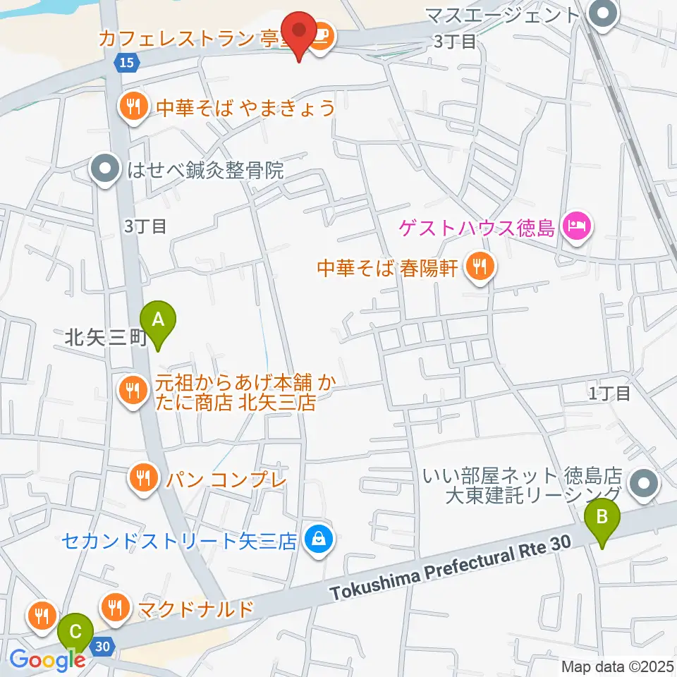 徳島J-POPS STUDIO周辺のコンビニエンスストア一覧地図