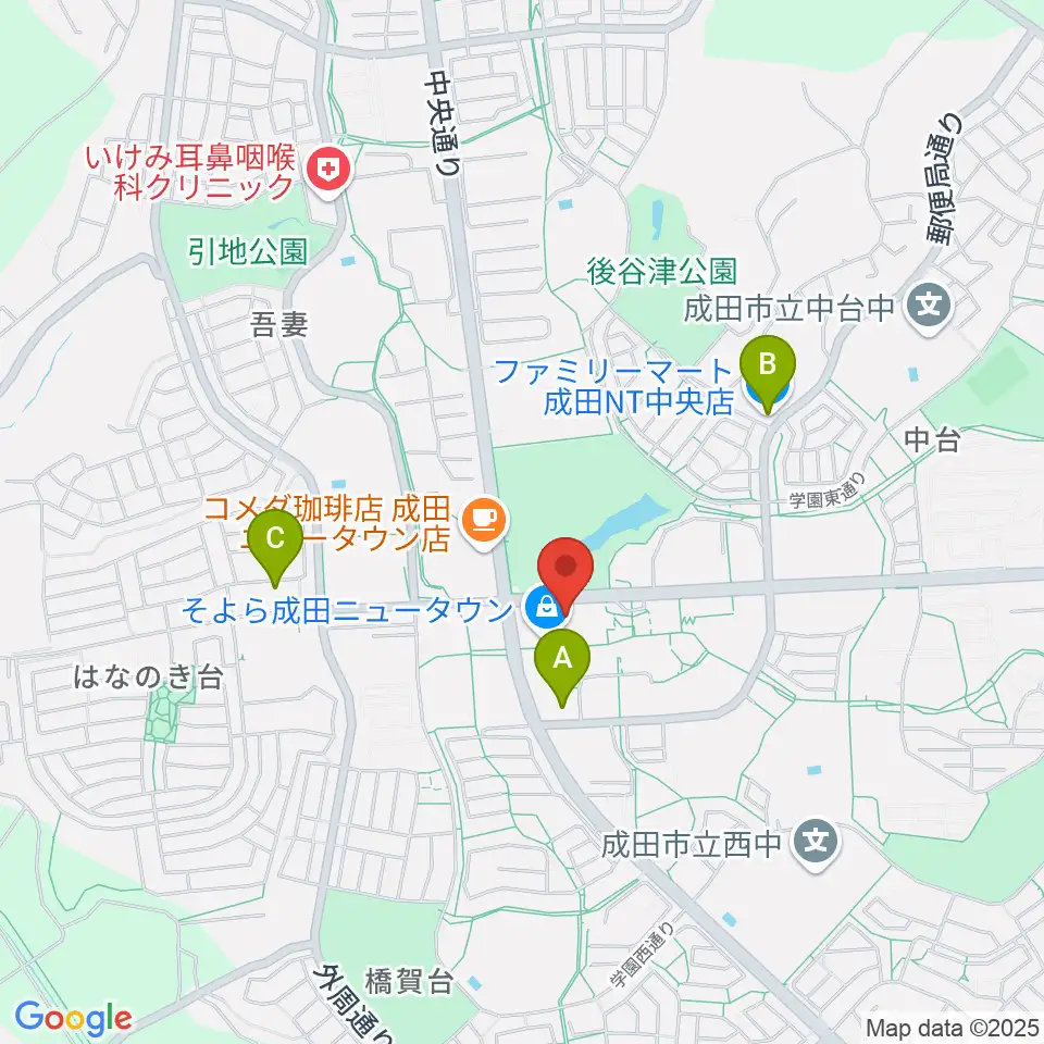 島村楽器 成田ボンベルタ店周辺のコンビニエンスストア一覧地図