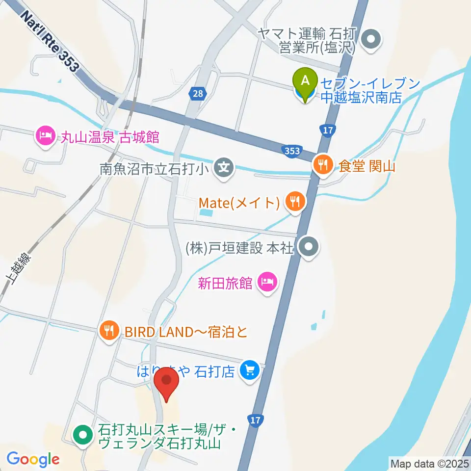 石打ワンダースリー周辺のコンビニエンスストア一覧地図