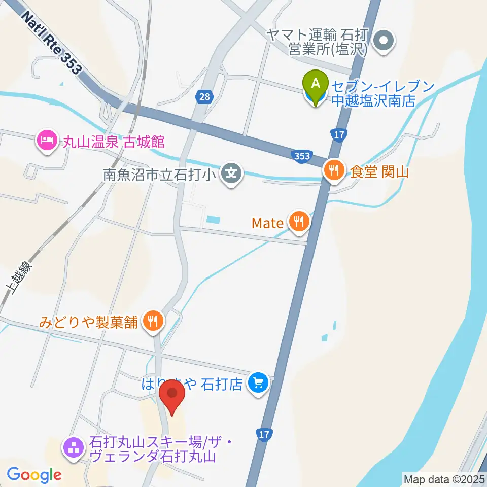 石打ワンダースリー周辺のコンビニエンスストア一覧地図
