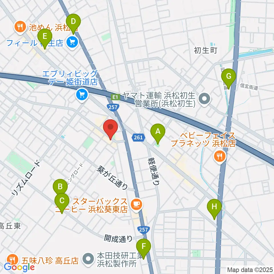アオイ楽器店 葵町センター周辺のコンビニエンスストア一覧地図
