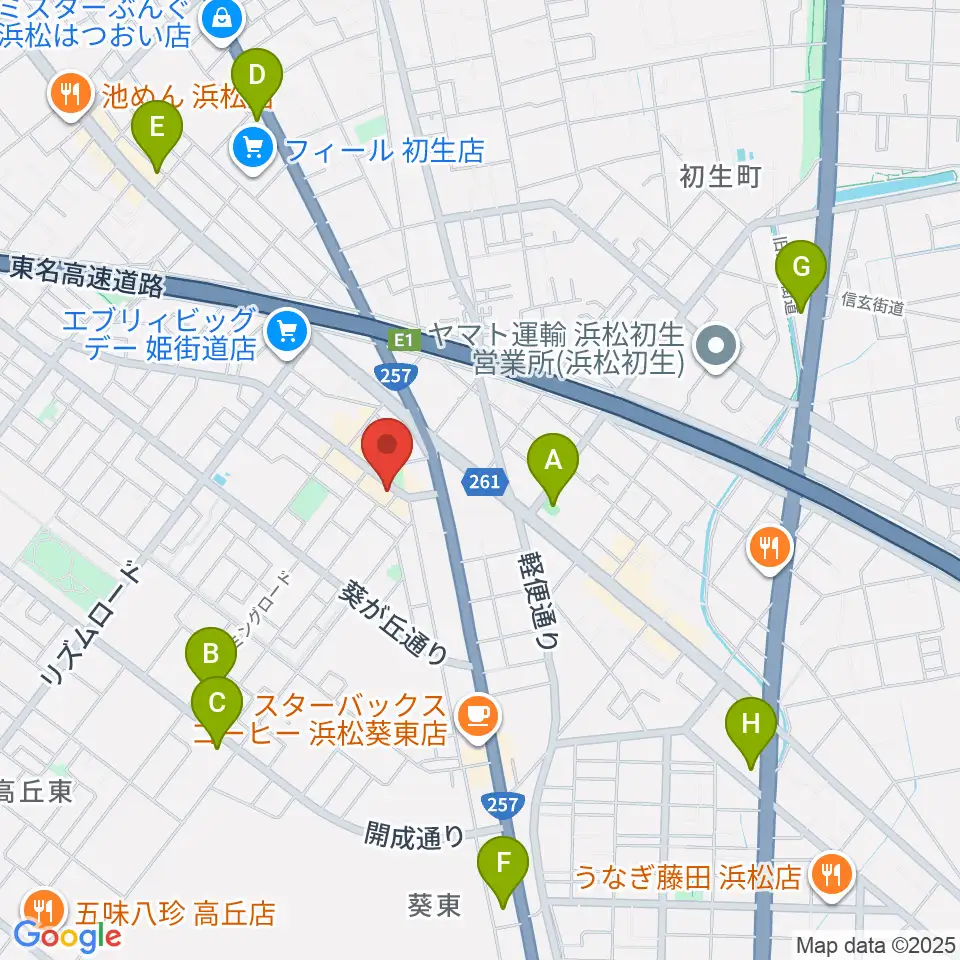 アオイ楽器店 葵町センター周辺のコンビニエンスストア一覧地図