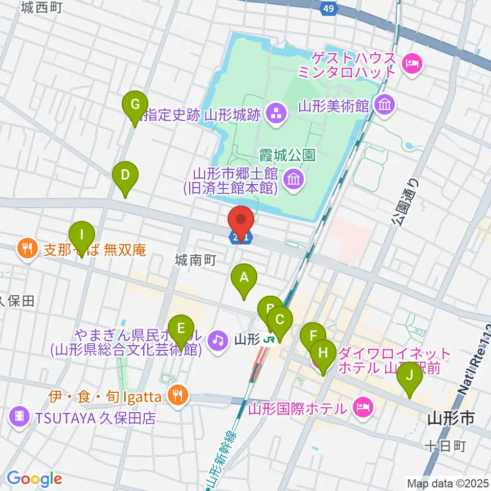 カワイ山形ショップ周辺のコンビニエンスストア一覧地図