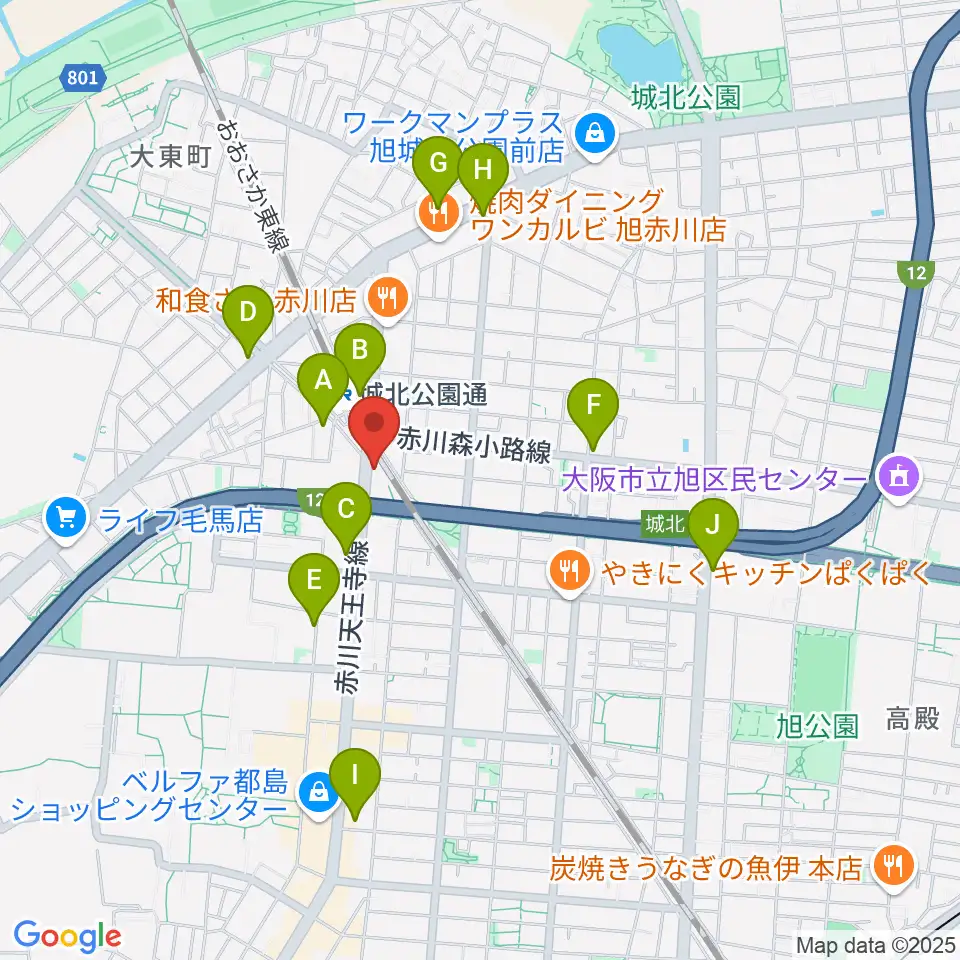 都島L-WISE周辺のコンビニエンスストア一覧地図
