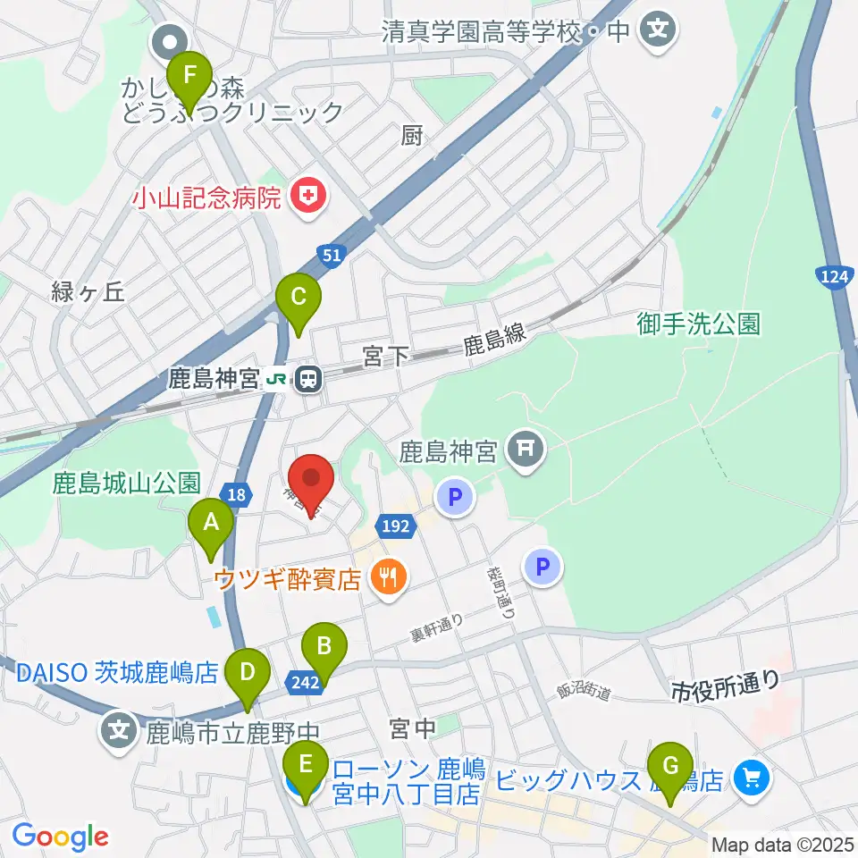 ミュージックショップ ボブ周辺のコンビニエンスストア一覧地図