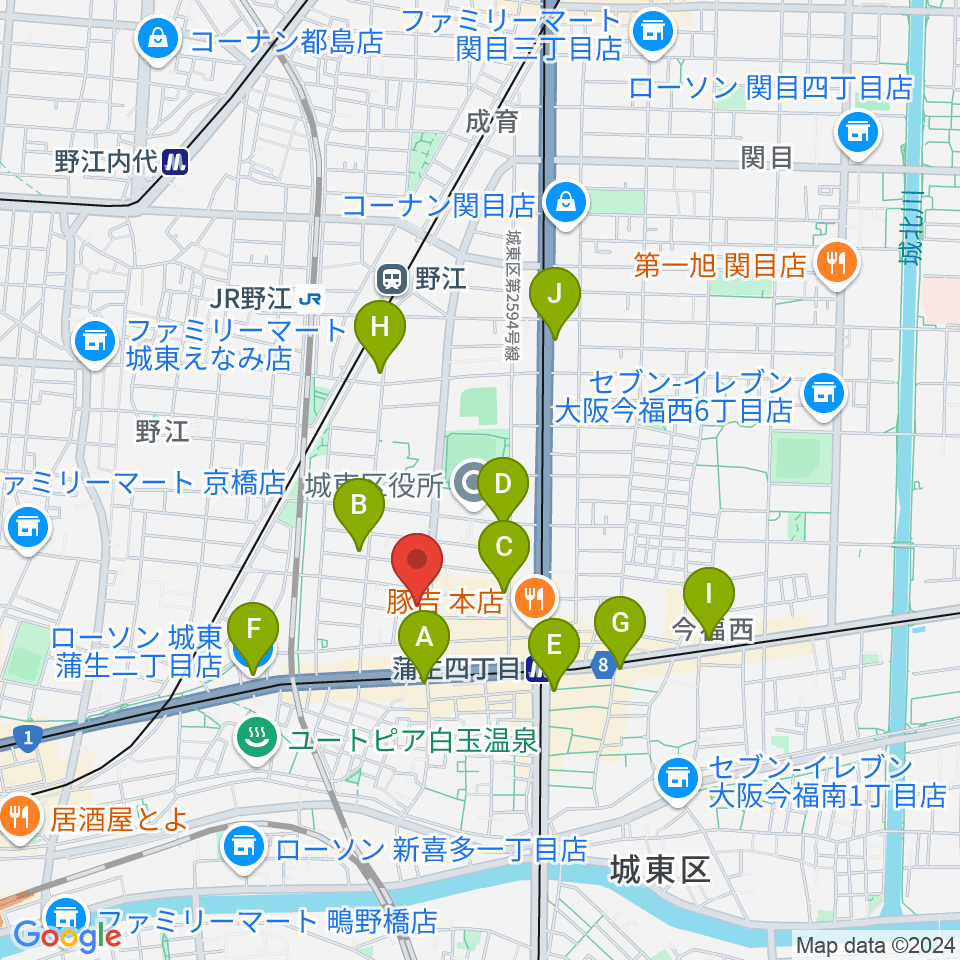 北出音楽事務所 KITADEホール周辺のコンビニエンスストア一覧地図