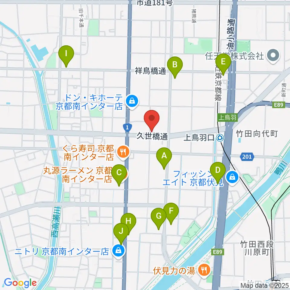 カワイ京都ショップ周辺のコンビニエンスストア一覧地図