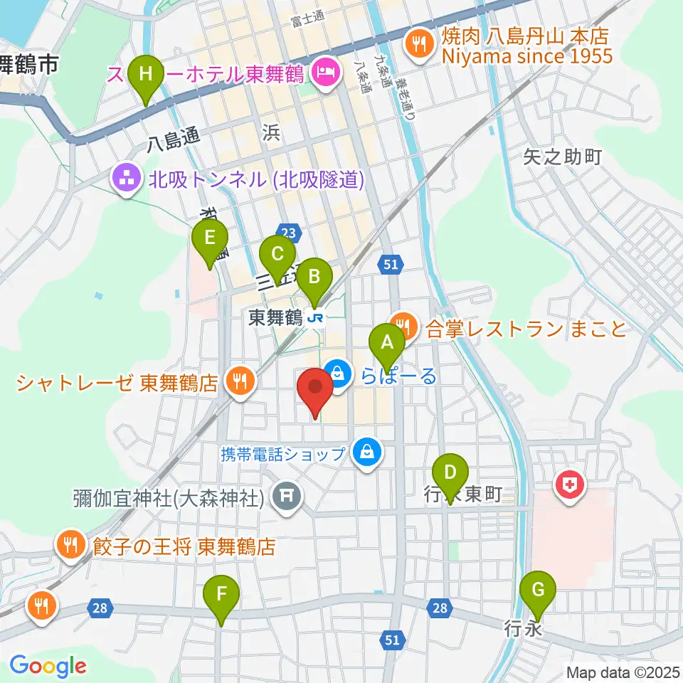 カワイ舞鶴ショップ周辺のコンビニエンスストア一覧地図