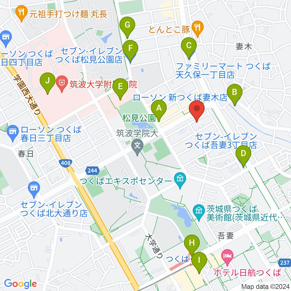 MUSIC PLANT つくば店周辺のコンビニエンスストア一覧地図