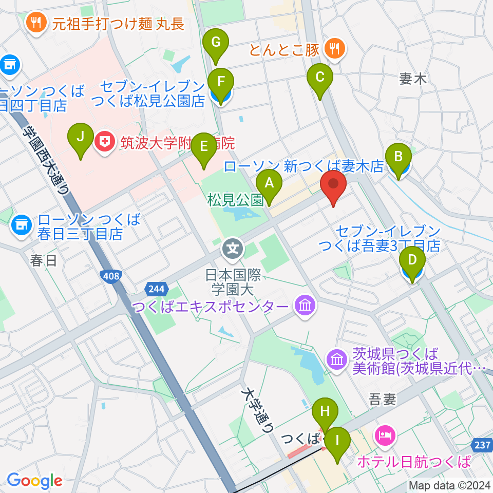 MUSIC PLANT つくば店周辺のコンビニエンスストア一覧地図