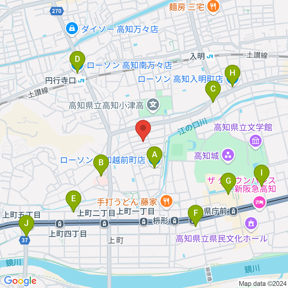 南四国音楽教室周辺のコンビニエンスストア一覧地図