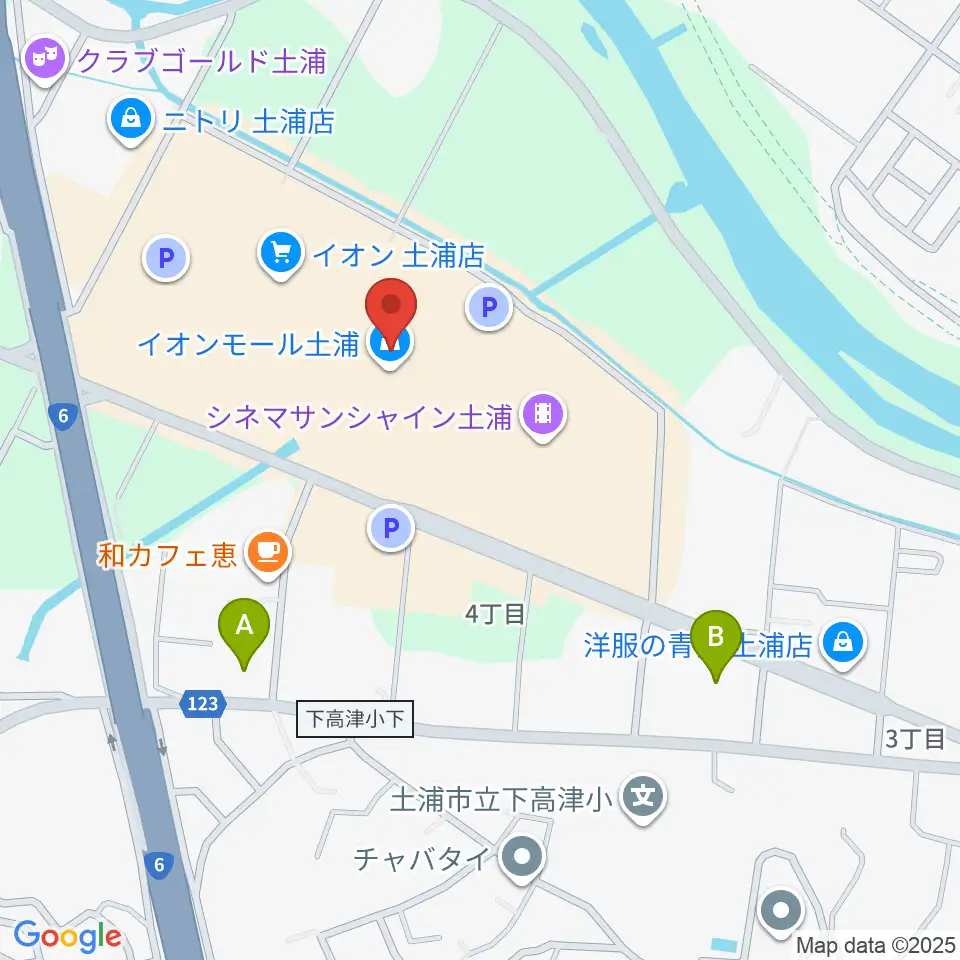 島村楽器 イオンモール土浦店周辺のコンビニエンスストア一覧地図