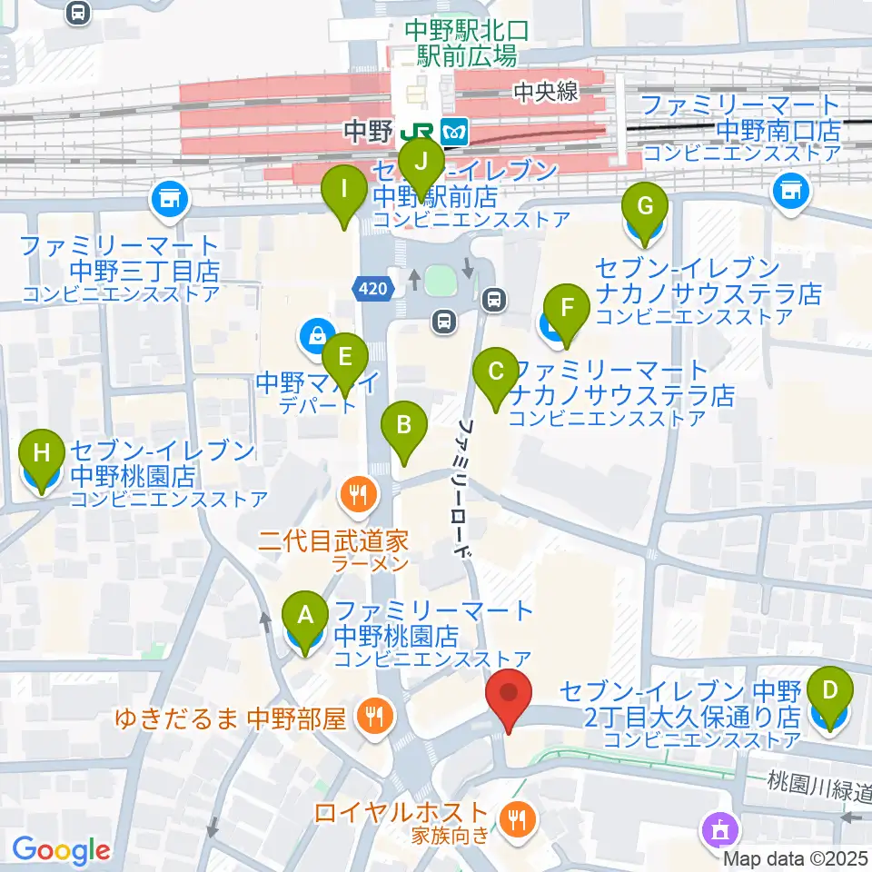 Volta Studio周辺のコンビニエンスストア一覧地図