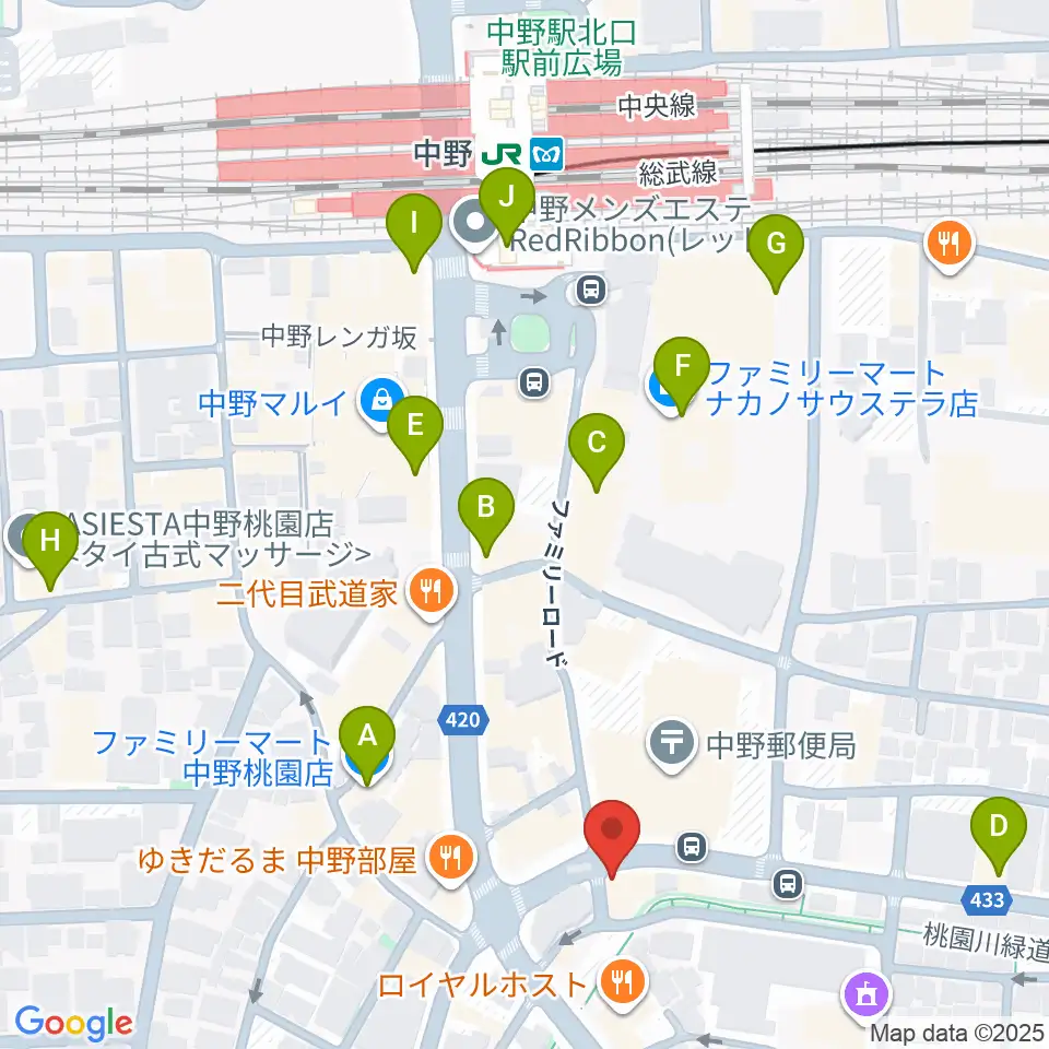 Volta Studio周辺のコンビニエンスストア一覧地図