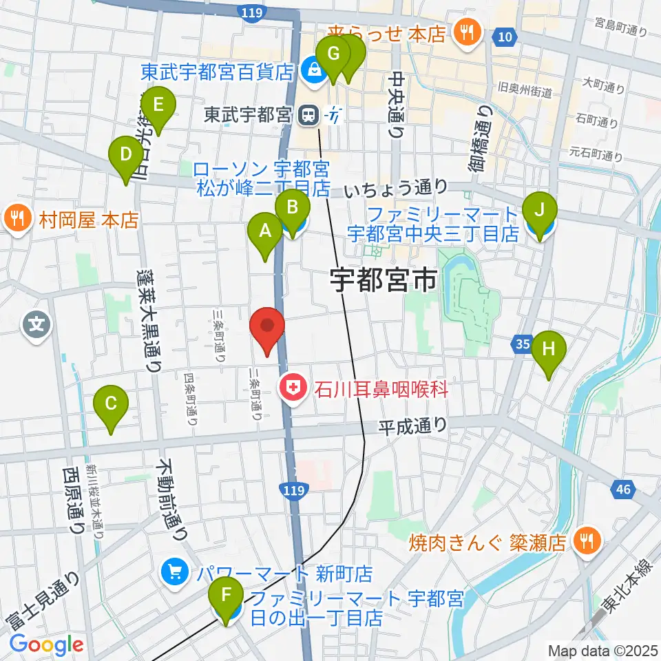アンザイピアノテクニカル・エマ音楽院周辺のコンビニエンスストア一覧地図