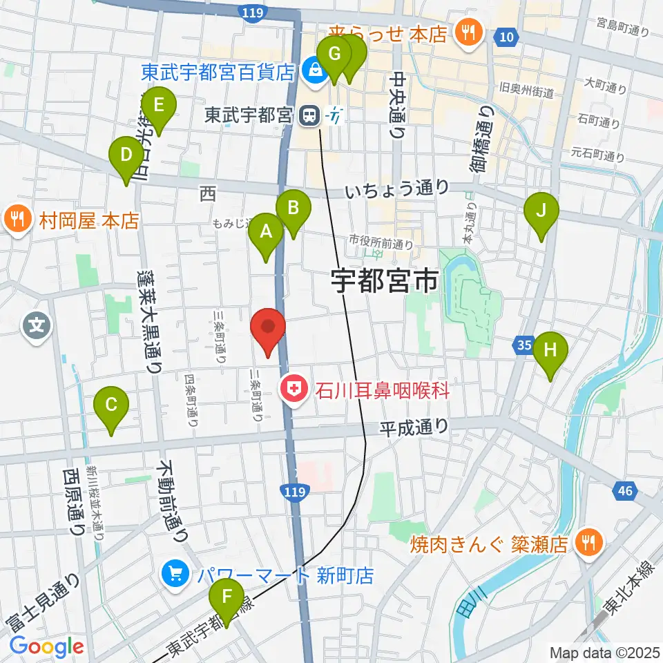 アンザイピアノテクニカル・エマ音楽院周辺のコンビニエンスストア一覧地図
