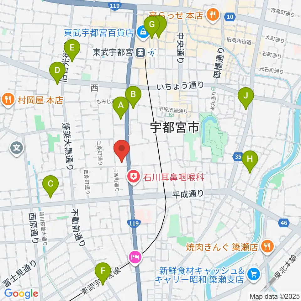 アンザイピアノテクニカル・エマ音楽院周辺のコンビニエンスストア一覧地図