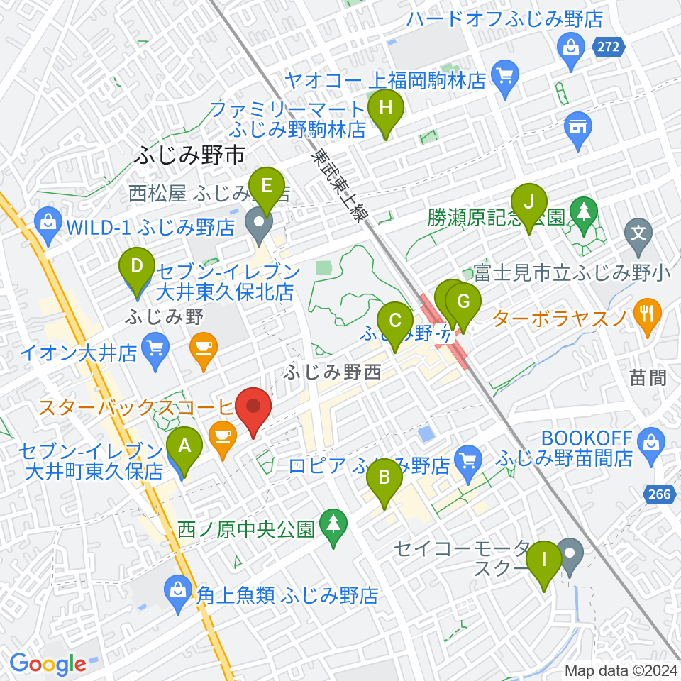 カワイふじみ野ショップ周辺のコンビニエンスストア一覧地図