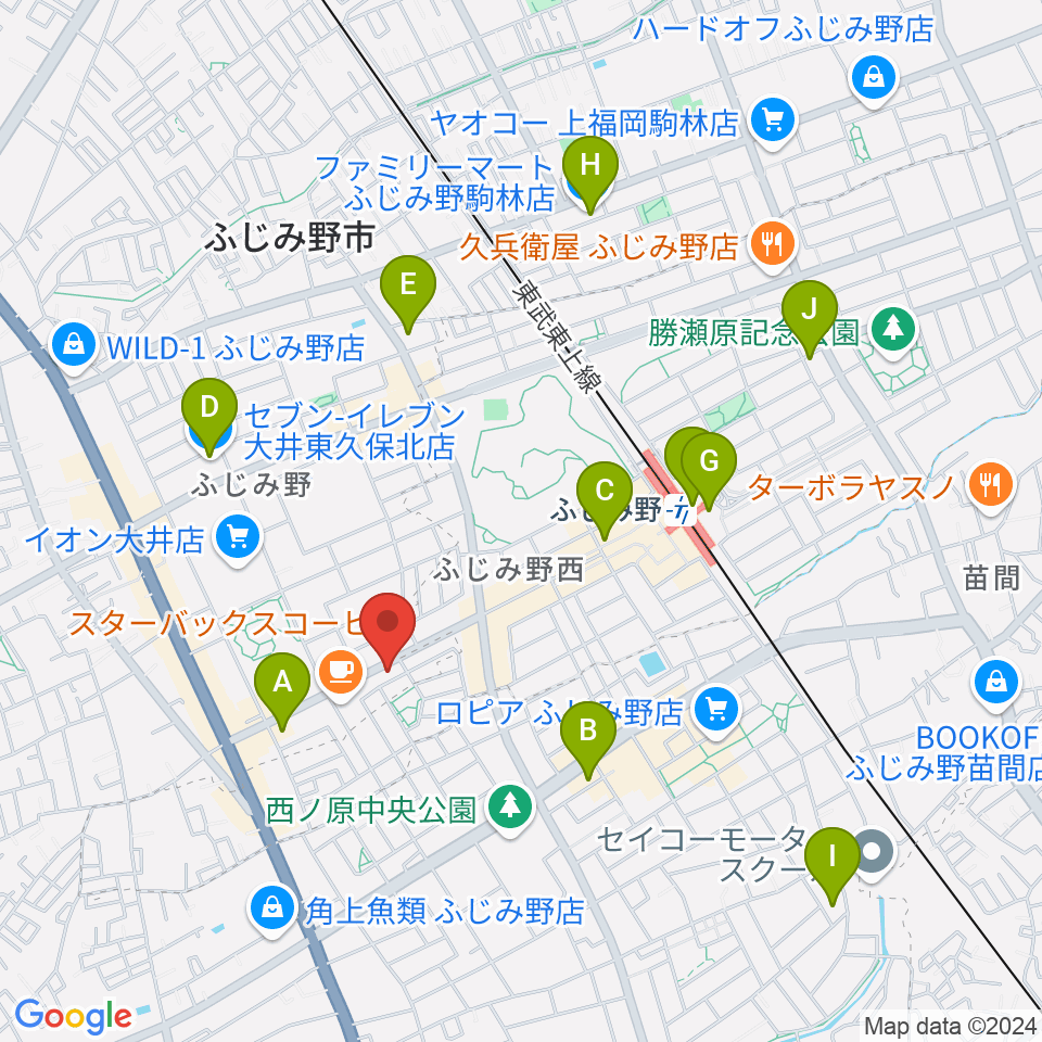 カワイふじみ野ショップ周辺のコンビニエンスストア一覧地図