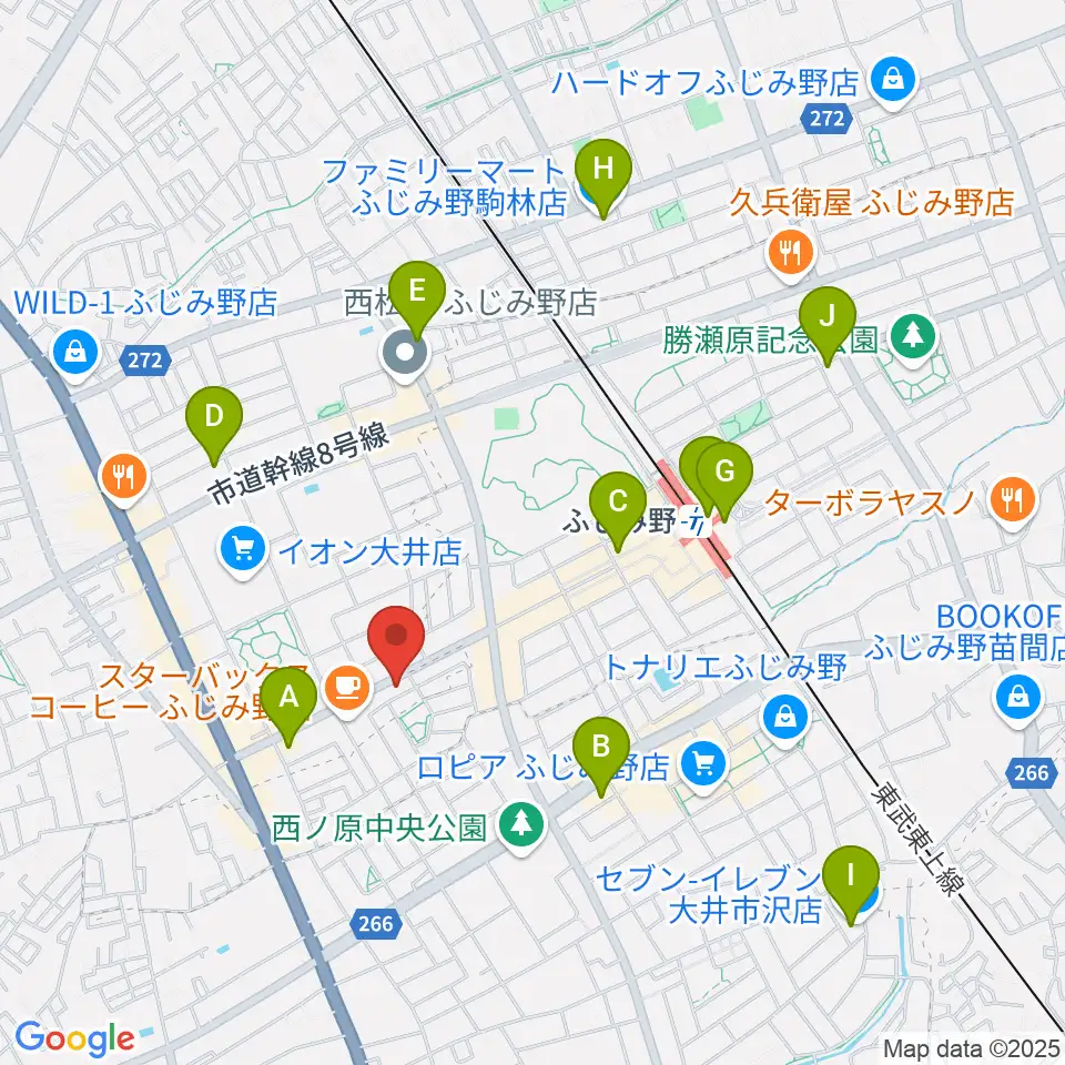 カワイふじみ野ショップ周辺のコンビニエンスストア一覧地図